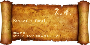 Kossuth Axel névjegykártya